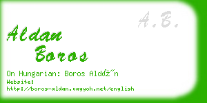 aldan boros business card